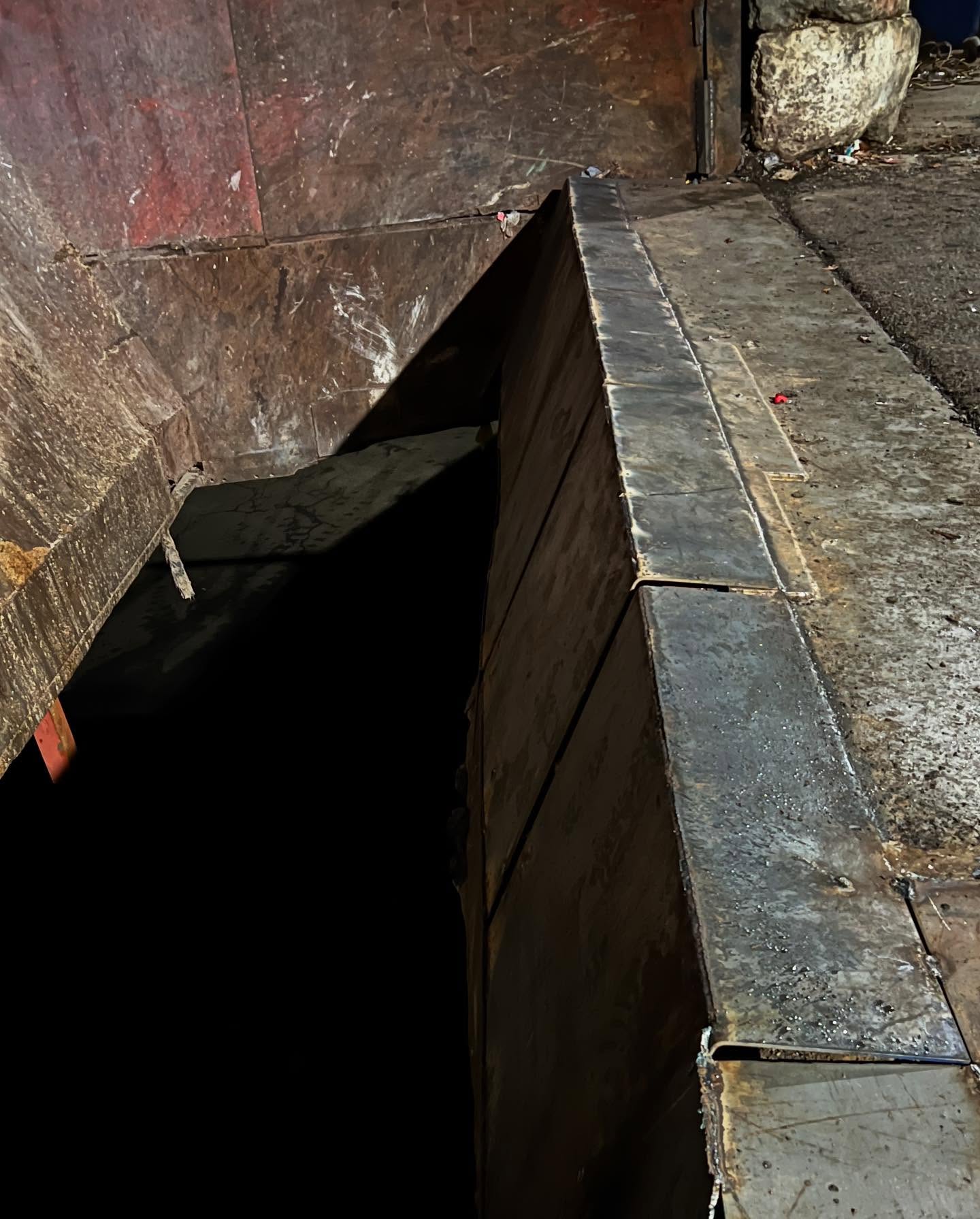 Transfer station chute resheeting with 1/4 inch steel in Franklin Virginia