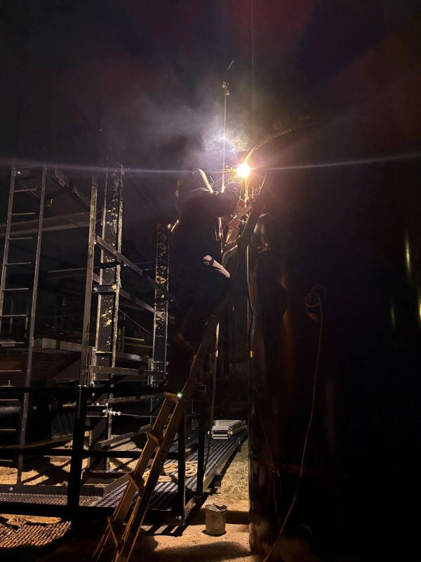 Structural steel welding on a commercial construction site in Hampton Roads VA