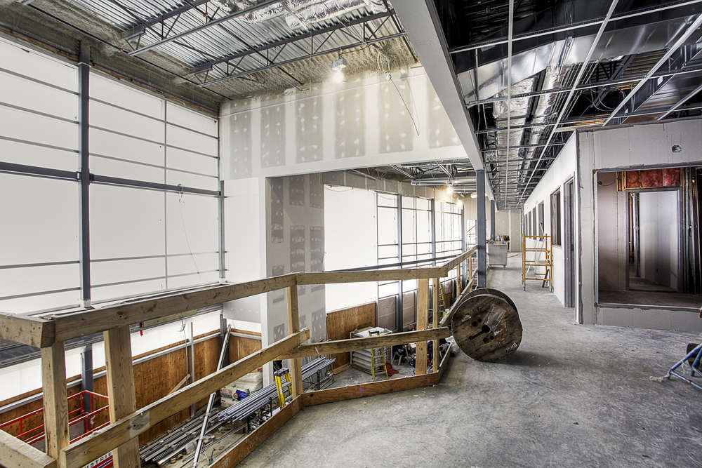 Interior of commercial building being renovated